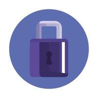 Padlock of security system vector design