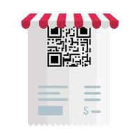 qr code receipt paper vector design