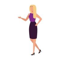 business woman with blonde hair avatar character vector