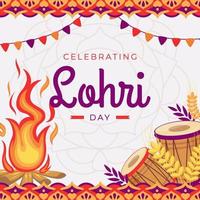 Happy Indian Lohri Day Background vector