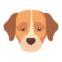 face of dog animal isolated icon vector