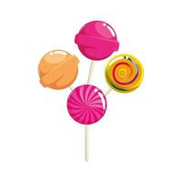 set of lollipops yummy isolated icon vector