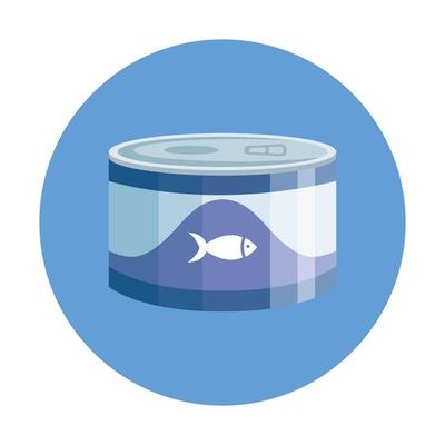 food for fish in can with frame circular