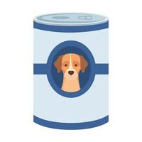 comida para perro en lata icono aislado vector