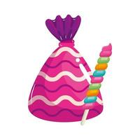 sweet in wrap with candy spiral in stick vector