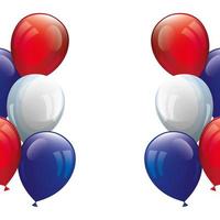 balloons helium white with red and blue vector