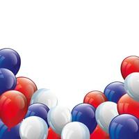 balloons helium white with red and blue vector