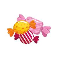 candies in wrapper isolated icon vector