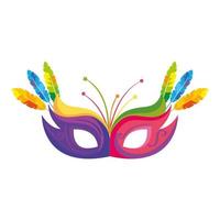 mask carnival with feathers isolated icon vector