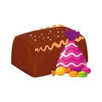 delicious cupcake with candies isolated icon vector