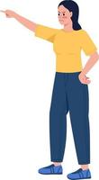 Displeased mom pointing with finger semi flat color vector character