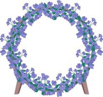 Floral blue ornamental gate semi flat color vector object