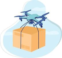 Drone delivery 2D vector isolated illustration