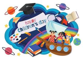 children's day cute character vector kids and toys kid stuffs