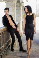 Beautiful couple, models of fashion, wearing spanish clothes photo