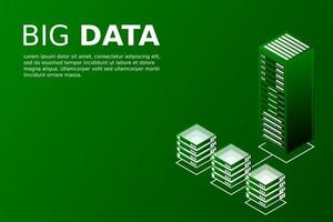 mainframe, servidor alimentado, concepto de alta tecnología, centro de datos, almacenamiento de datos en la nube vector