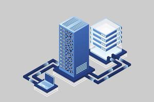 transferencia de datos del usuario al servidor. alojamiento de datos. flujo de datos. almacenamiento de datos. servidor. espacio digital. centro de datos. Big Data. tecnología vector