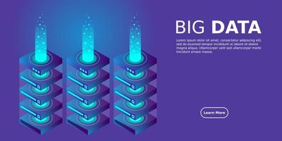 mainframe, servidor alimentado, concepto de alta tecnología, centro de datos, almacenamiento de datos en la nube vector