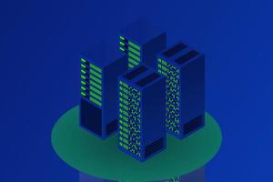 Server room isometric, Cloud storage data, Data center, Big data processing and computing technology vector