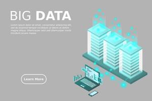 mainframe, servidor alimentado, concepto de alta tecnología, centro de datos, almacenamiento de datos en la nube vector