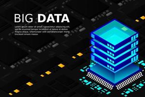 Artificial intelligence micro chip illustration. Quantum computing. PC mainboard illustration background vector