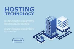 transferencia de datos del usuario al servidor. alojamiento de datos. flujo de datos. almacenamiento de datos. servidor. espacio digital. centro de datos. Big Data. tecnología vector