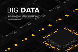 Artificial intelligence micro chip illustration. Quantum computing. PC mainboard illustration background vector