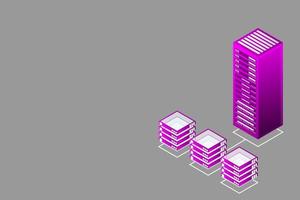 mainframe, servidor alimentado, concepto de alta tecnología, centro de datos, almacenamiento de datos en la nube vector