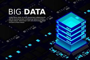 Artificial intelligence micro chip illustration. Quantum computing. PC mainboard illustration background vector