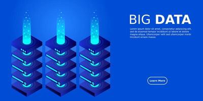 mainframe, servidor alimentado, concepto de alta tecnología, centro de datos, almacenamiento de datos en la nube vector