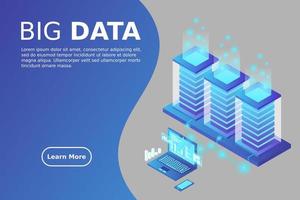 mainframe, servidor alimentado, concepto de alta tecnología, centro de datos, almacenamiento de datos en la nube vector