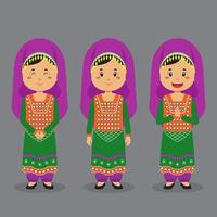 Afghanistan Character with Various Expression vector