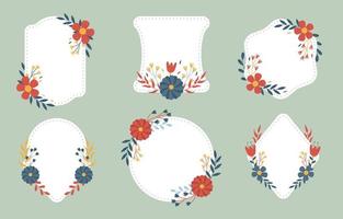 conjunto de plantillas de marco floral vector