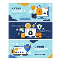 Cyber Security Banner Set vector