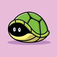 Cute Turtle Hiding Cartoon Vector Icon Illustration
