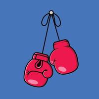 Ilustración de icono de vector de dibujos animados de guantes de boxeo