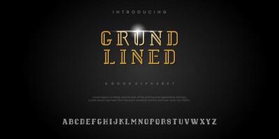 GRUND LINED Abstract Fashion font alphabet. Typography typeface. vector illustration
