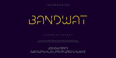 Bandwat alfabeto de fuente de moda abstracta vector