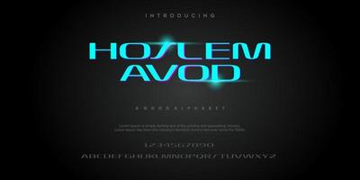 HOSLEM AVOD Abstract Fashion font alphabet. Typography typeface. vector illustration