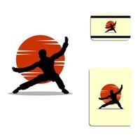 Simple karate silhouette logo vector