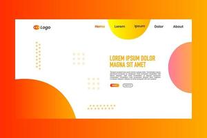 Simple gradient yellow ball landingpage website Template Background vector