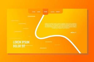 Gradient yellow simple landingpage website Template Background vector