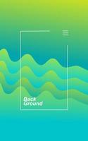 Modern abstract gradient green wave background template vector