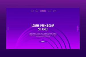 Purple gradient with line landingpage Template Background vector