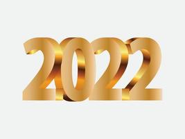 Diseño 3d para el año nuevo 2022. vector