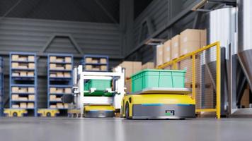 Robots efficiently sorting hundreds of parcels per hour.