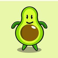avocado kawaii character vector