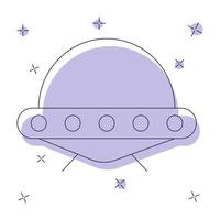 Flying saucer icon isolated on white background. Flat vector illustration