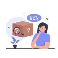Mystery box illustration design concept vector