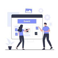 Event planning schedule illustration design concept vector